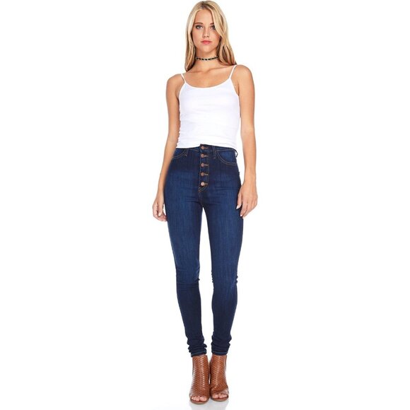 Women’s Skinny Denim Jeans High Waisted 5 Button Slim Fit Casual Pants - Picture 4 of 4